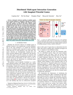 Distributed Multi-agent Interaction Generation with Imagined Potential
  Games