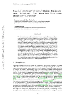 Sample-Efficiency in Multi-Batch Reinforcement Learning: The Need for
  Dimension-Dependent Adaptivity