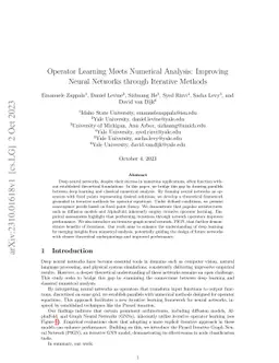 Operator Learning Meets Numerical Analysis: Improving Neural Networks
  through Iterative Methods