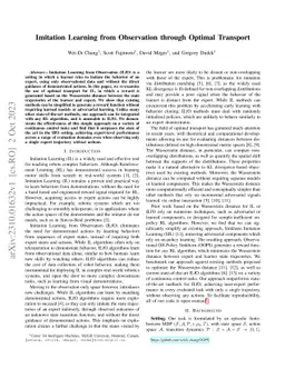 Imitation Learning from Observation through Optimal Transport