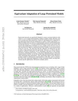 Equivariant Adaptation of Large Pretrained Models