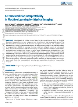 A Framework for Interpretability in Machine Learning for Medical Imaging