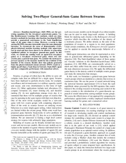 Solving Two-Player General-Sum Games Between Swarms