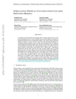 Forecasting Tropical Cyclones with Cascaded Diffusion Models