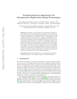 Learning Expected Appearances for Intraoperative Registration during
  Neurosurgery