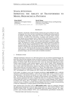 Stack Attention: Improving the Ability of Transformers to Model
  Hierarchical Patterns