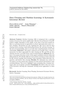 Data Cleaning and Machine Learning: A Systematic Literature Review