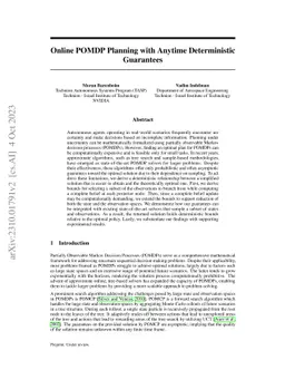 Online POMDP Planning with Anytime Deterministic Optimality Guarantees