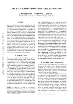 Mel-Band RoFormer for Music Source Separation