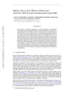 Model Tells You What to Discard: Adaptive KV Cache Compression for LLMs