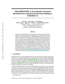 Mini-BEHAVIOR: A Procedurally Generated Benchmark for Long-horizon
  Decision-Making in Embodied AI