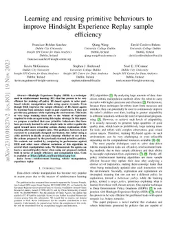 Learning and reusing primitive behaviours to improve Hindsight
  Experience Replay sample efficiency