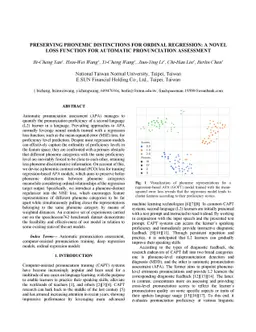 Preserving Phonemic Distinctions for Ordinal Regression: A Novel Loss
  Function for Automatic Pronunciation Assessment