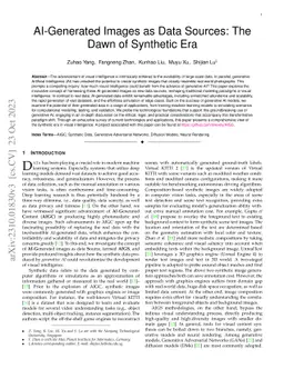 AI-Generated Images as Data Source: The Dawn of Synthetic Era