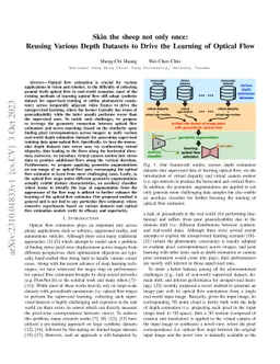 Skin the sheep not only once: Reusing Various Depth Datasets to Drive
  the Learning of Optical Flow