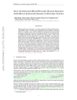 Self-Supervised High Dynamic Range Imaging with Multi-Exposure Images in
  Dynamic Scenes