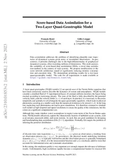 Score-based Data Assimilation for a Two-Layer Quasi-Geostrophic Model