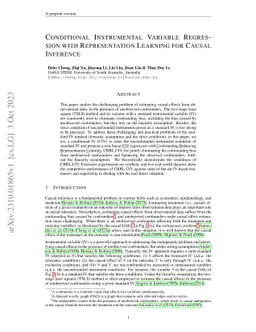 Conditional Instrumental Variable Regression with Representation
  Learning for Causal Inference