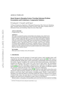Route Design in Sheepdog System--Traveling Salesman Problem Formulation
  and Evolutionary Computation Solution--
