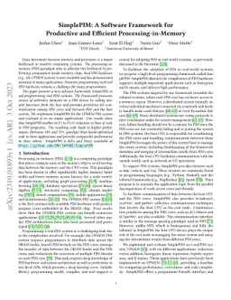 SimplePIM: A Software Framework for Productive and Efficient
  Processing-in-Memory