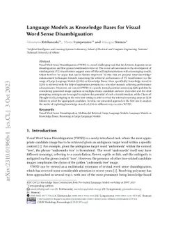 Language Models as Knowledge Bases for Visual Word Sense Disambiguation