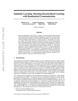 Epidemic Learning: Boosting Decentralized Learning with Randomized
  Communication