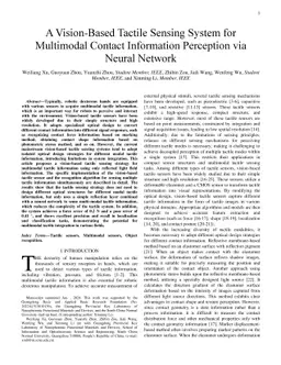 A Vision-Based Tactile Sensing System for Multimodal Contact Information
  Perception via Neural Network