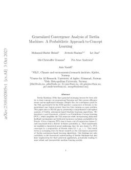 Generalized Convergence Analysis of Tsetlin Machines: A Probabilistic
  Approach to Concept Learning