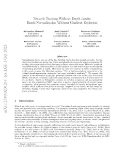 Towards Training Without Depth Limits: Batch Normalization Without
  Gradient Explosion