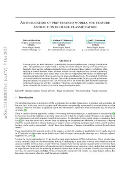 An evaluation of pre-trained models for feature extraction in image
  classification