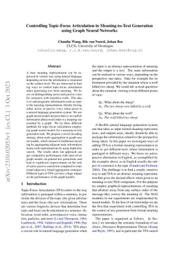 Controlling Topic-Focus Articulation in Meaning-to-Text Generation using
  Graph Neural Networks