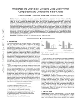 What Does the Chart Say? Grouping Cues Guide Viewer Comparisons and
  Conclusions in Bar Charts