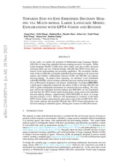 Towards End-to-End Embodied Decision Making via Multi-modal Large
  Language Model: Explorations with GPT4-Vision and Beyond