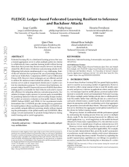 FLEDGE: Ledger-based Federated Learning Resilient to Inference and
  Backdoor Attacks