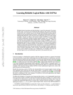 Learning Reliable Logical Rules with SATNet
