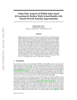 Finite-Time Analysis of Whittle Index based Q-Learning for Restless
  Multi-Armed Bandits with Neural Network Function Approximation