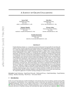 A Survey of Graph Unlearning