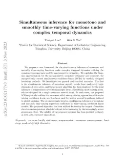 Simultaneous inference for monotone and smoothly time-varying functions
  under complex temporal dynamics