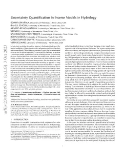 Uncertainty Quantification in Inverse Models in Hydrology