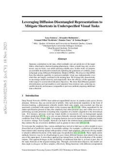 Leveraging Diffusion Disentangled Representations to Mitigate Shortcuts
  in Underspecified Visual Tasks