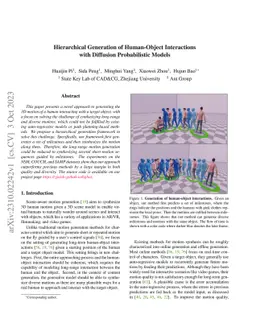 Hierarchical Generation of Human-Object Interactions with Diffusion
  Probabilistic Models