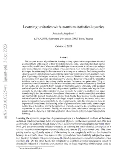 Learning unitaries with quantum statistical queries