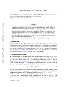 Adaptive Online Non-stochastic Control