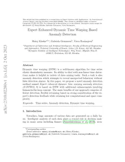 Expert enhanced dynamic time warping based anomaly detection