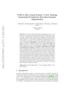 CLIP Is Also a Good Teacher: A New Learning Framework for Inductive
  Zero-shot Semantic Segmentation