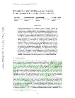 Prioritized Soft Q-Decomposition for Lexicographic Reinforcement
  Learning