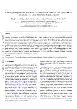 Reducing Intraspecies and Interspecies Covariate Shift in Traumatic
  Brain Injury EEG of Humans and Mice Using Transfer Euclidean Alignment