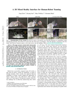 A 3D Mixed Reality Interface for Human-Robot Teaming