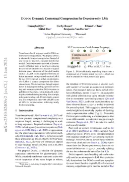 Dodo: Dynamic Contextual Compression for Decoder-only LMs