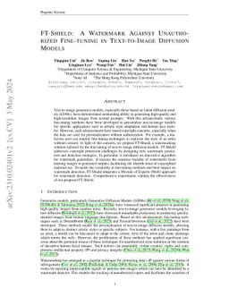 FT-Shield: A Watermark Against Unauthorized Fine-tuning in Text-to-Image
  Diffusion Models